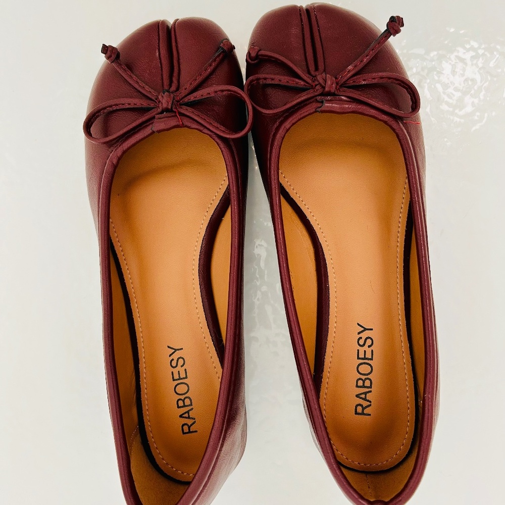 Burgundy Tabi Ballet Flats (NEW)